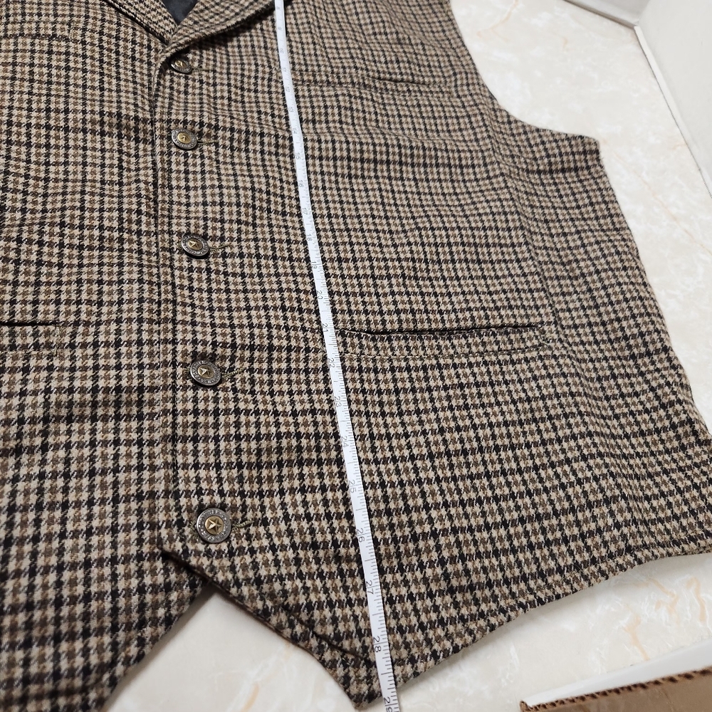 Schaefer Outfitter Laramie Western Wool Blend Vest 3XL Gun Club Houndstooth New - Picture 11 of 11